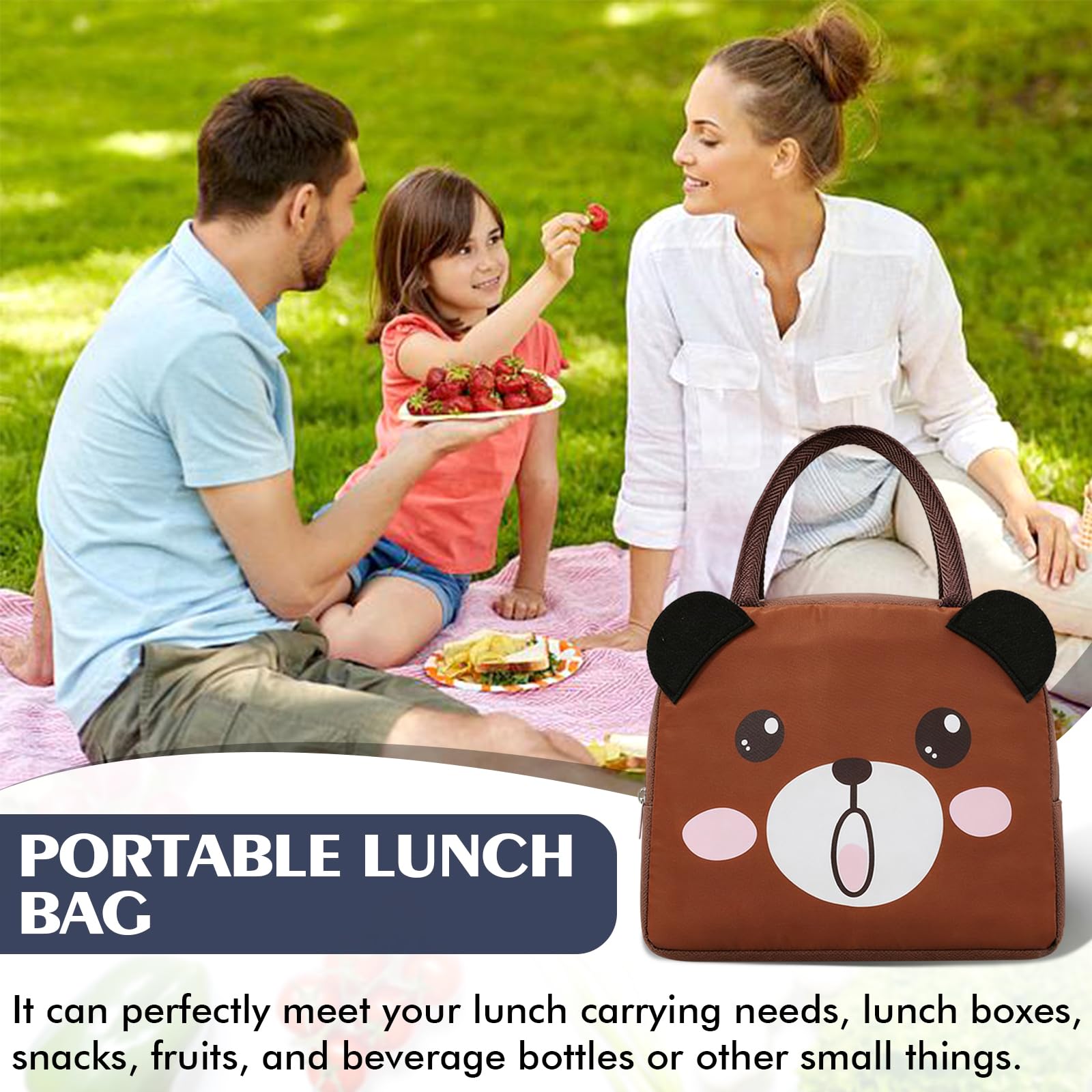 Lunch Bags Tote Cooler Bag Insulated Reusable Lunch Tote Bags Cartoon Portable Lunch Box Bag for Work Office — view 7