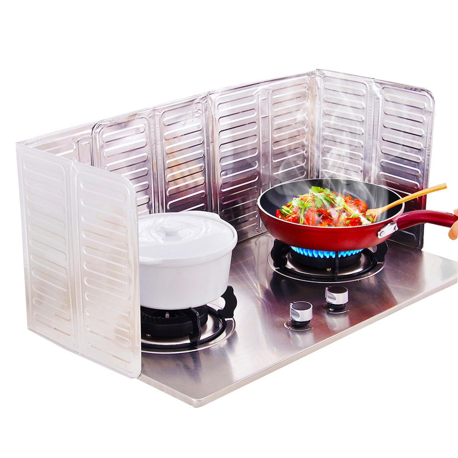 Protection contre les éclaboussures à 3 côtés pour plaque de cuisinière, panneau de protection contre les éclaboussures d'huile pour cuisine - Maille fine (blanc Protection contre les éclaboussures à 3 côtés pour plaque de cuisinière, panneau de protection contre les éclaboussures d'huile pour cuisine - Maille fine (blanc