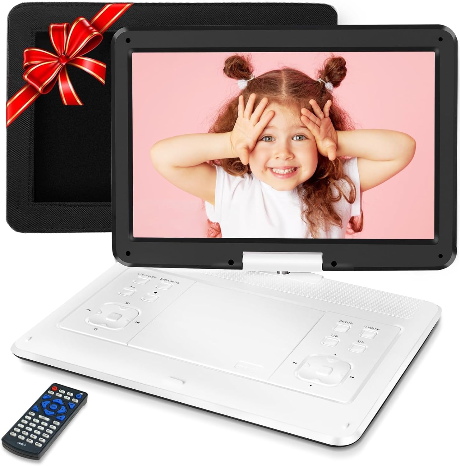 𝗝𝗘𝗞𝗘𝗥𝗢 16.9" Portable DVD Player with 14.1" Swivel Screen
