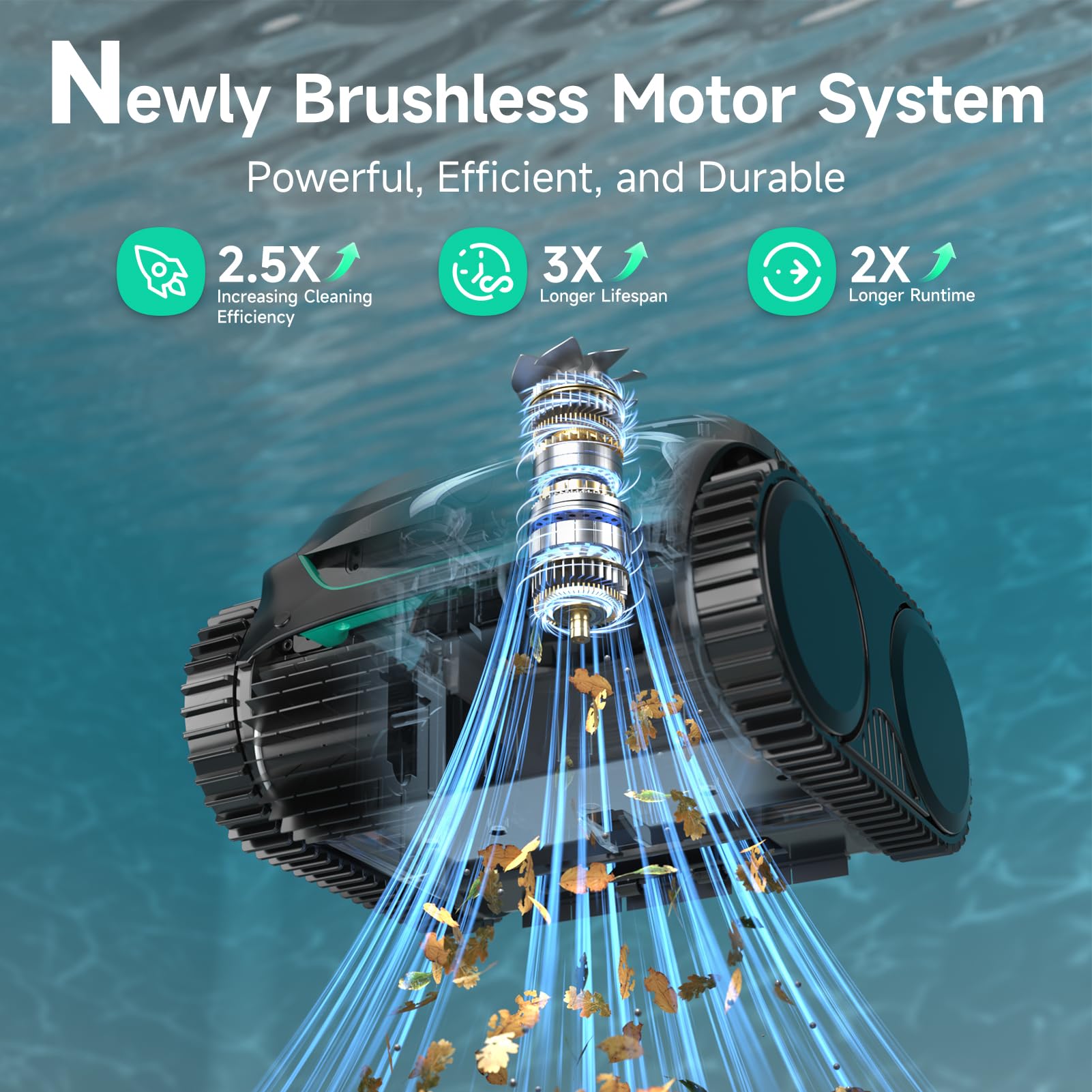 (2026 Upgraded) WYBOT C2 Cordless Pool Vacuum Robot, Dual Filtration, Wall Climbing & Waterline Cleaning, App Scheduling, Pool Cleaner for Inground/Above Ground -2152 Sq.ft, Obsidian-Black - 2