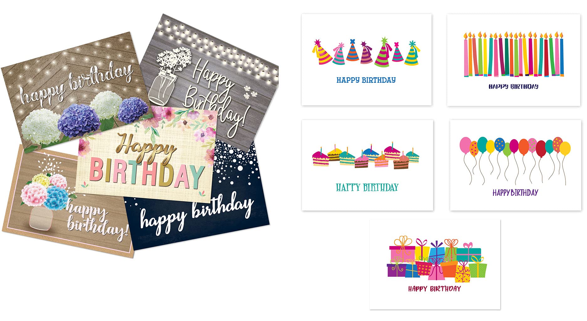 Stonehouse Collection 100 Assorted Birthday Postcards - 4x6 Bulk Birthday Set