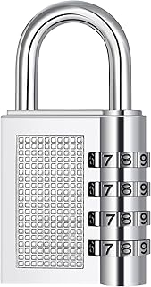 ZHEGE Locker Lock - 4 Digit Combination Lock for School Gym Locker, Sports Locker, Fence, Toolbox, Case, Outdoor, Fence, Hasp and Storage (Sliver)