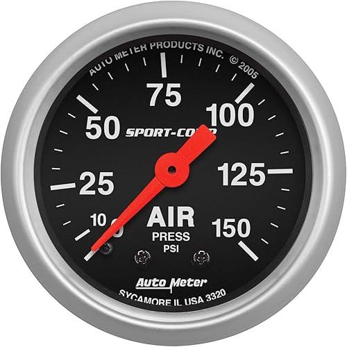 Auto Meter 3320 Sport-Comp Medidor de presión de aire mecánico