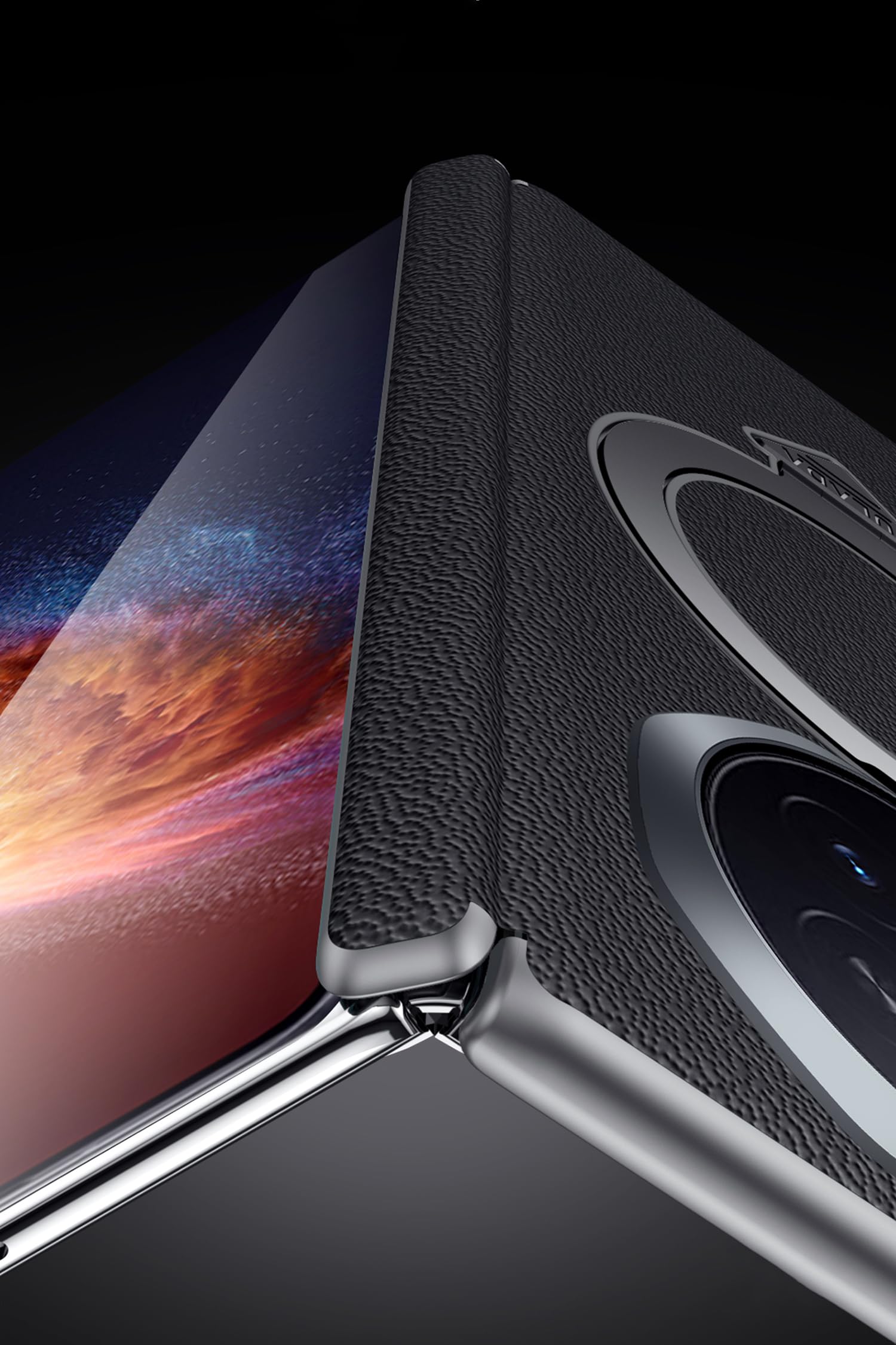 Etui do Honor Magic V6, skórzane etui na telefon z magnetyczną klapką ze stojakiem i inteligentnymi oknami kompatybilne z Honor Magic V6, brązowe 1