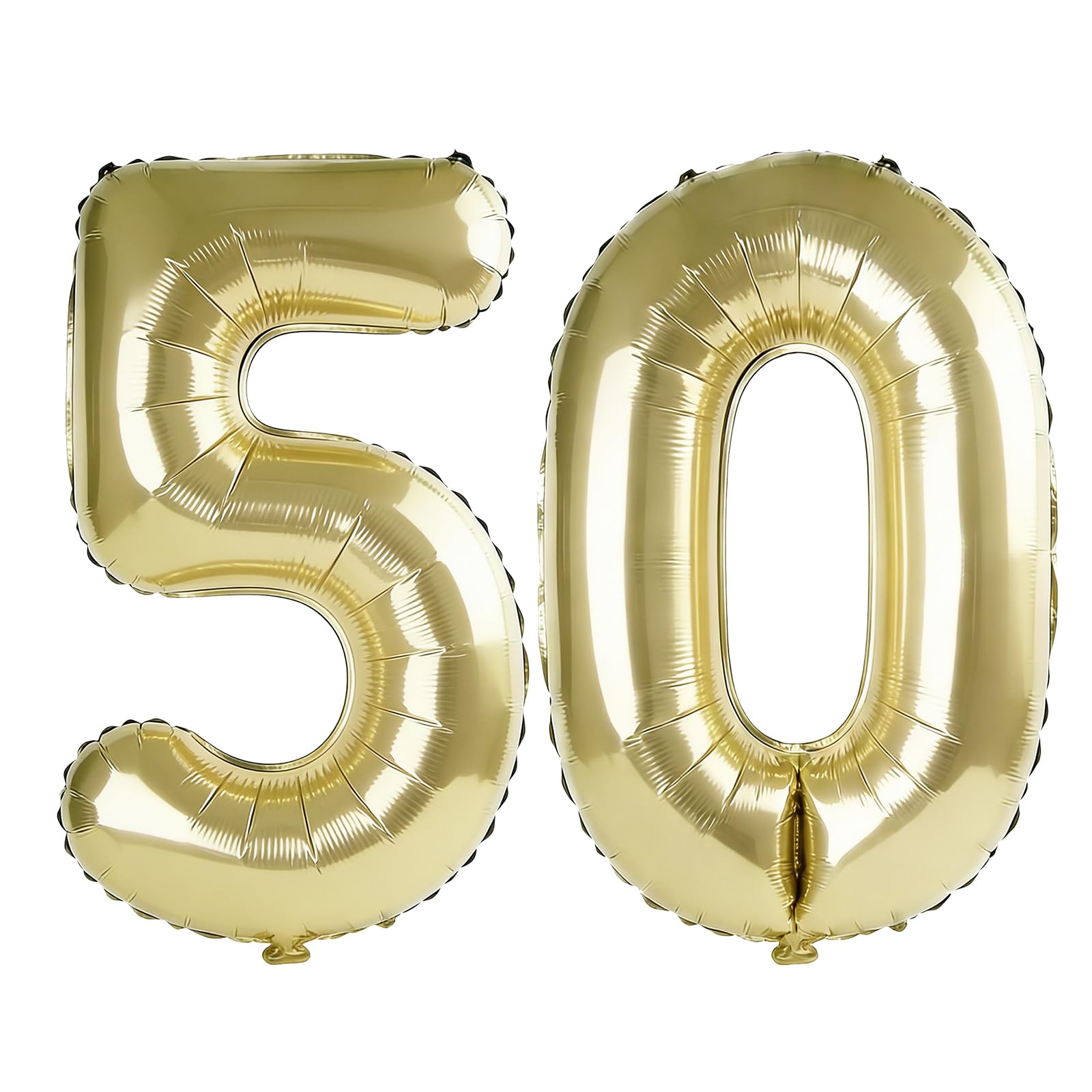 Photo 1 of 40 Inch Number 50 Balloons for 50th Birthday Party Decorations,0-100 Champagne Gold Large No.50 Digital Balloons for Women Men and Mother Dad, Helium Foil Number Balloons for Wedding Anniversary