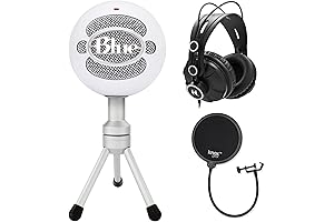 Blue Microphones Snowball Ice Microphone with Studio Headphones & Pop Filter