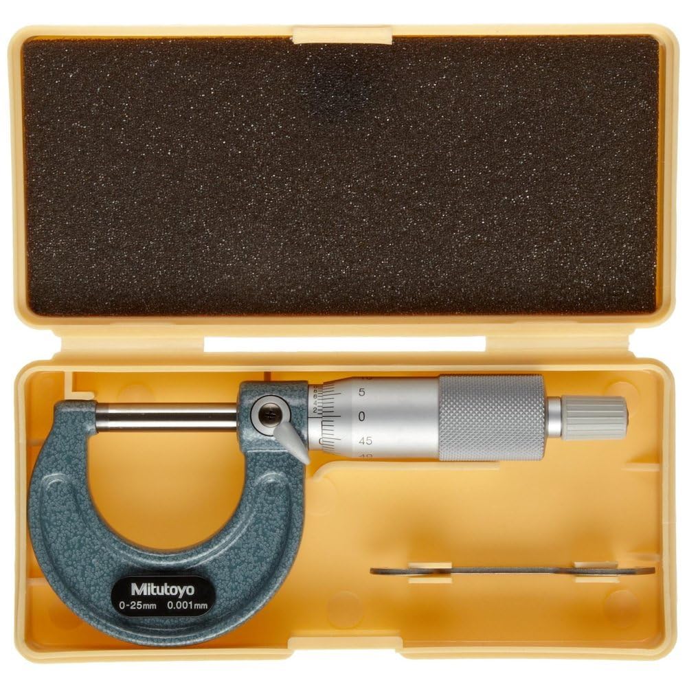 Mitutoyo MIT103-129 Mikrometer mit 0,001 mm Skalierung, Bereich 0-25 mm