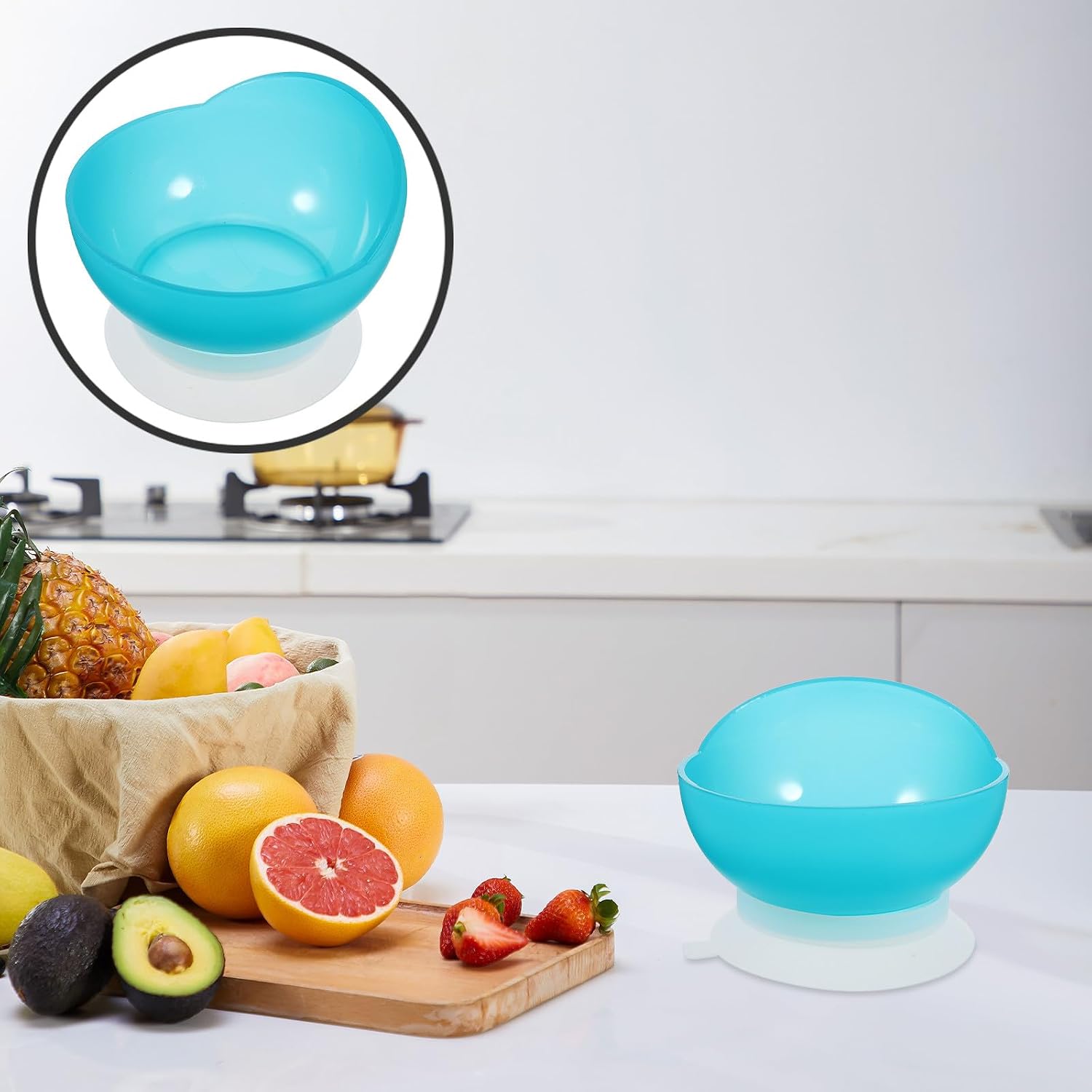 GALPADA Adaptive Suction Bowl for Seniors – Spill-Proof Elderly Feeding Dish with Non-Slip Silicone Base, Assistive Dinnerware for Elder Self-Feeding and Disability Care