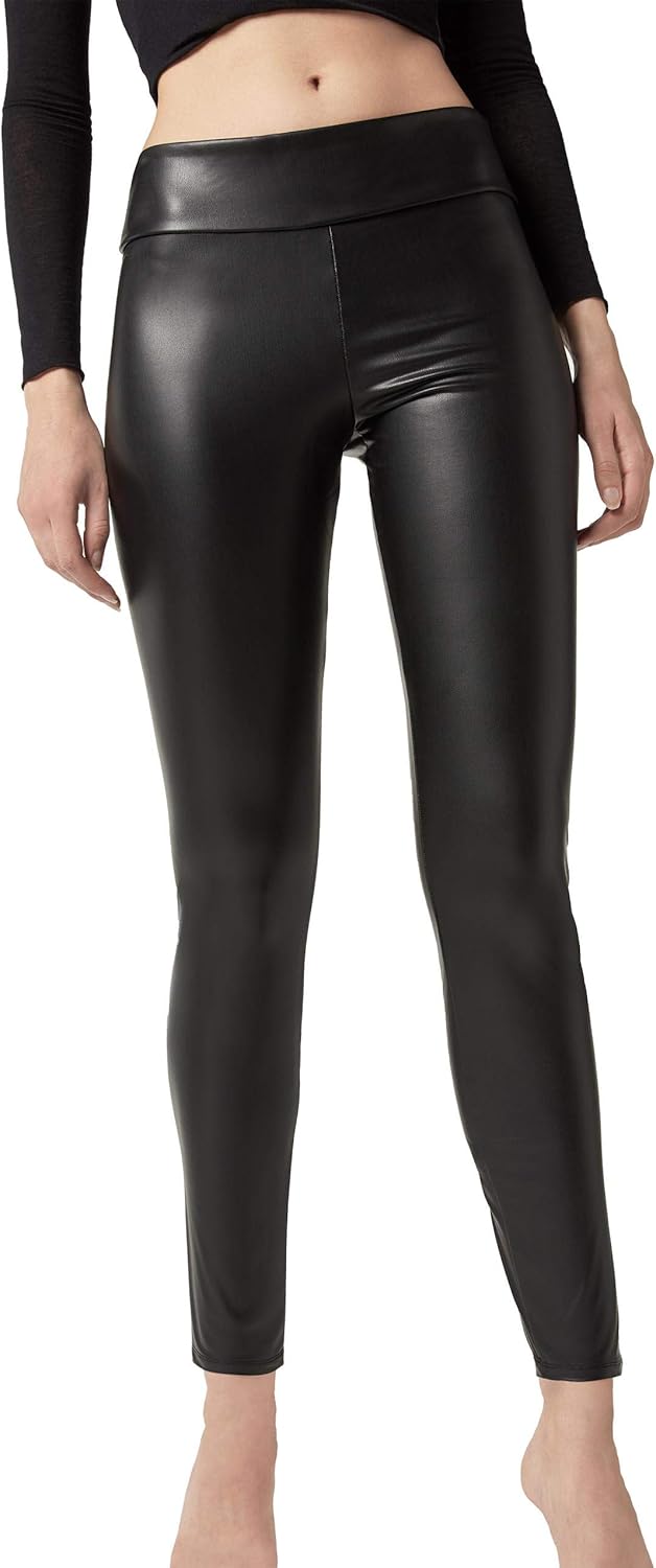 CALZEDONIA Woman's Faux Leather Thermal Leggings