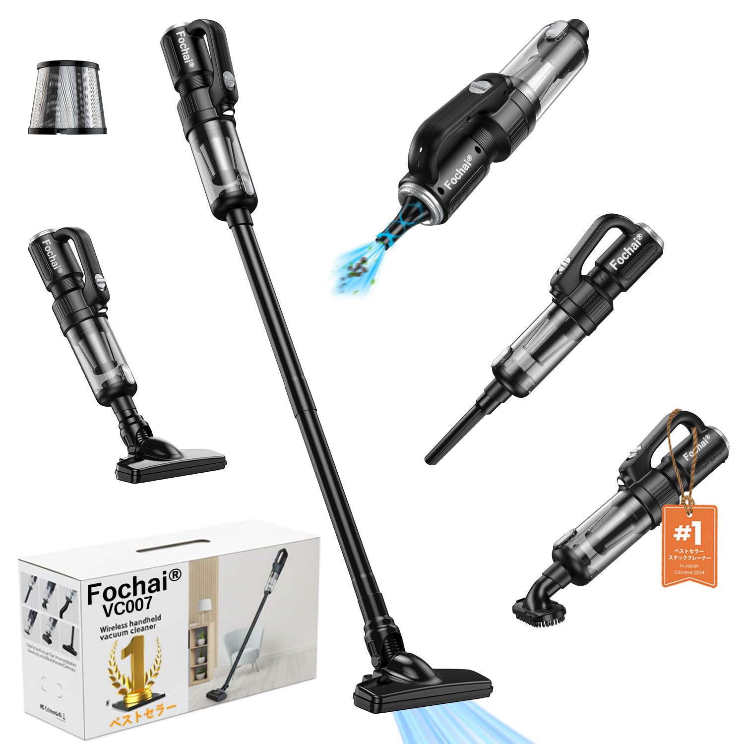 Amazon | 掃除機 コードレスFochai 25000PA強力吸引 吹き飛ぶ/吸い込む