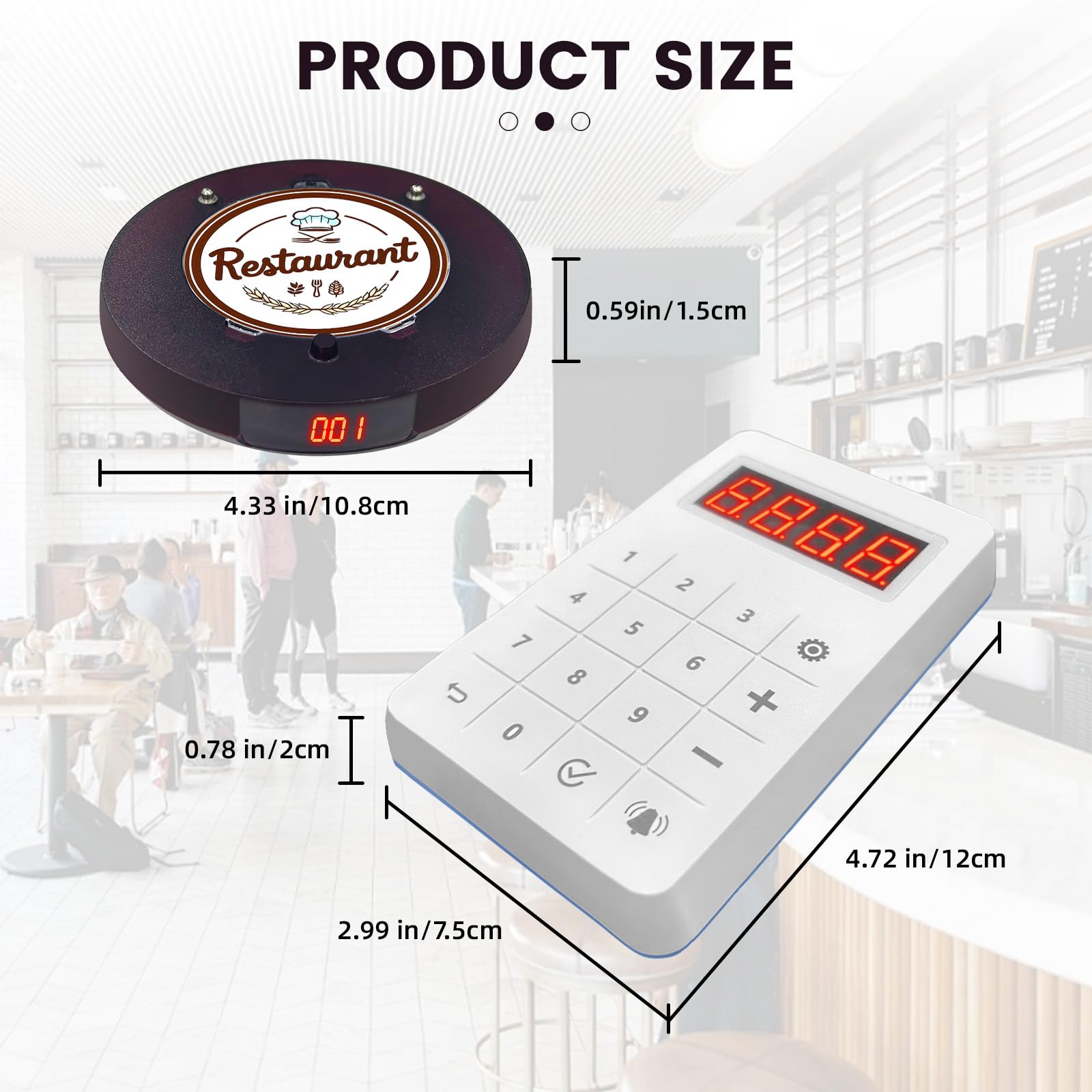 Pager Rufsystem, 400M Pager Gastro, 20 Pagers, 300mAh Akku, 999 Kanäle, Pager System für Restaurants, Imbisswagen, Kirchenkindergärten, Cafés, Bar