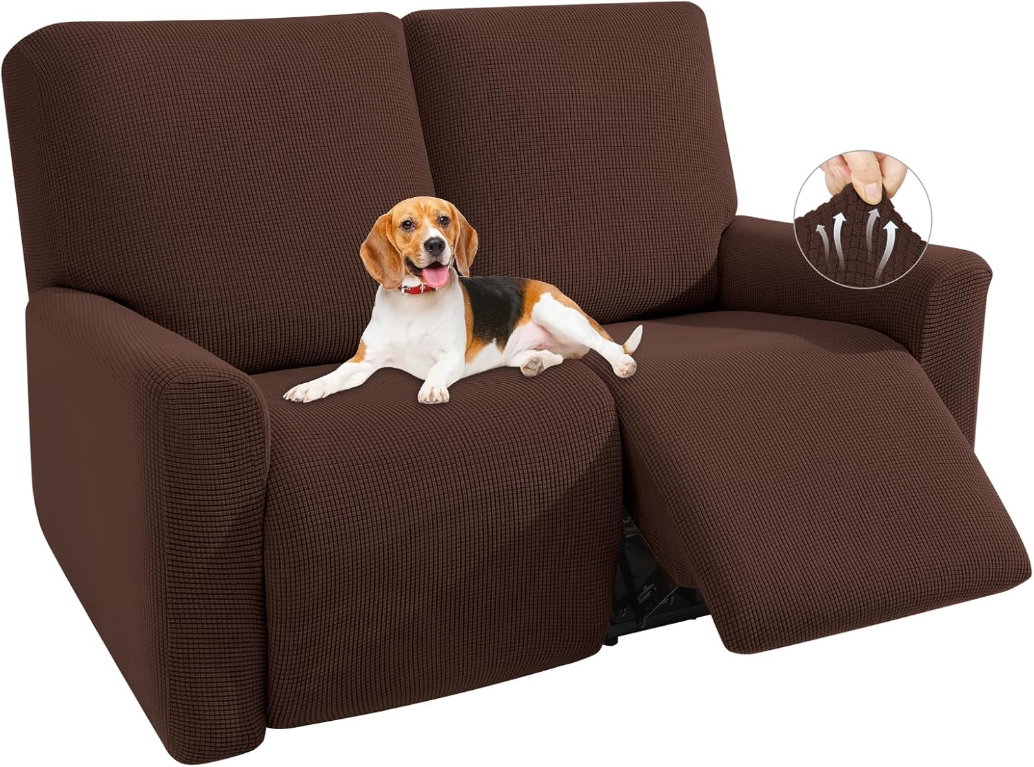 KEKUOU Fundas para sofá biplaza reclinable, 4 fundas