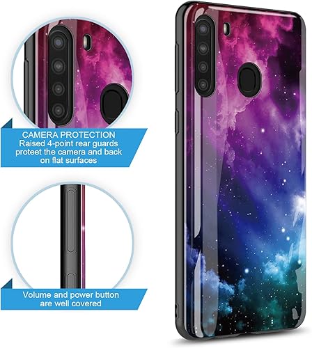 Miniatura 3 de Funda de teléfono para Samsung Galaxy A21 (no compatible con A21S), diseño gráfico delgado, antiarañazos, a prueba de golpes, híbrida, de goma, PC,
