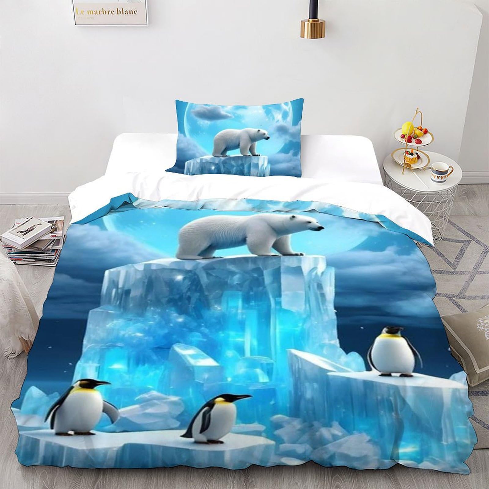 Housse de couette ours polaire pour créer un cocon doux en hiver