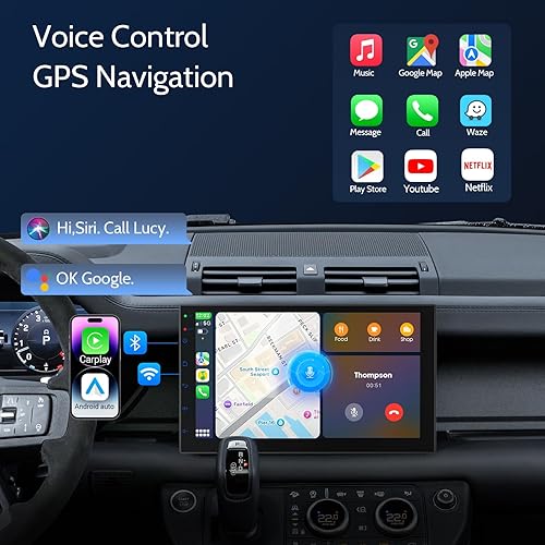 Miniatura 4 de Pantalla Carplay de doble DIN de 7 pulgadas, con CarPlay inalámbrico y Android Auto Car Stereo, Radio HD Touch para automóvil con enlace de espejo,