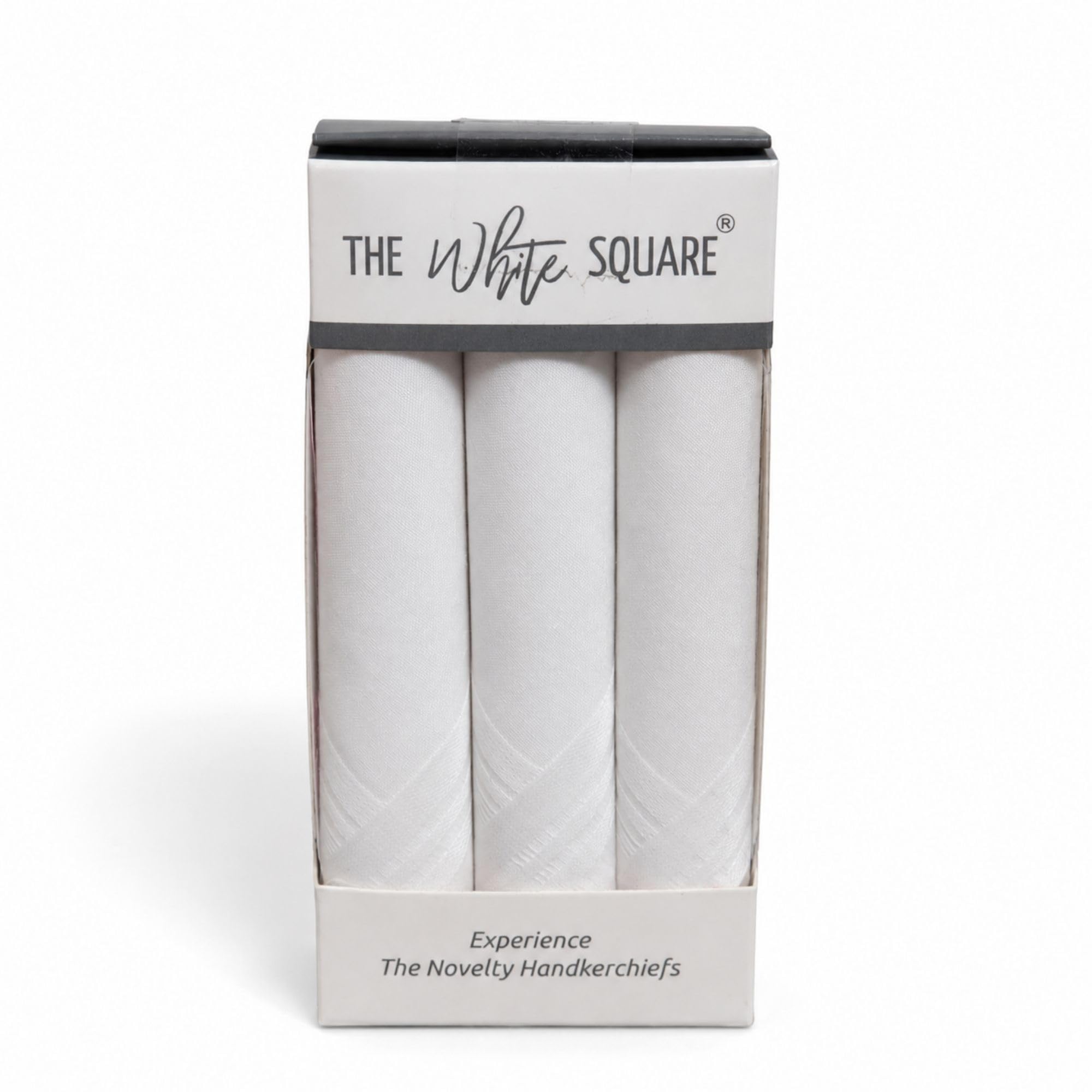 the white square Premium Men's White 100% Cotton Handkerchiefs Big Size Pack of 3-picture-22
