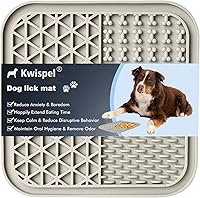 Kwispel Dog Lick Mat with 36 Suction Cups - Anxiety Relief Slow Feeder for Bathing, Grooming & Training Dogs Cats (Grey)