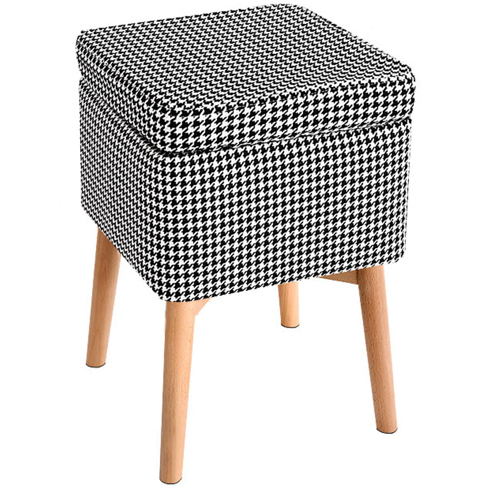 Repose-pieds ottoman de rangement carré en bois massif pour salon