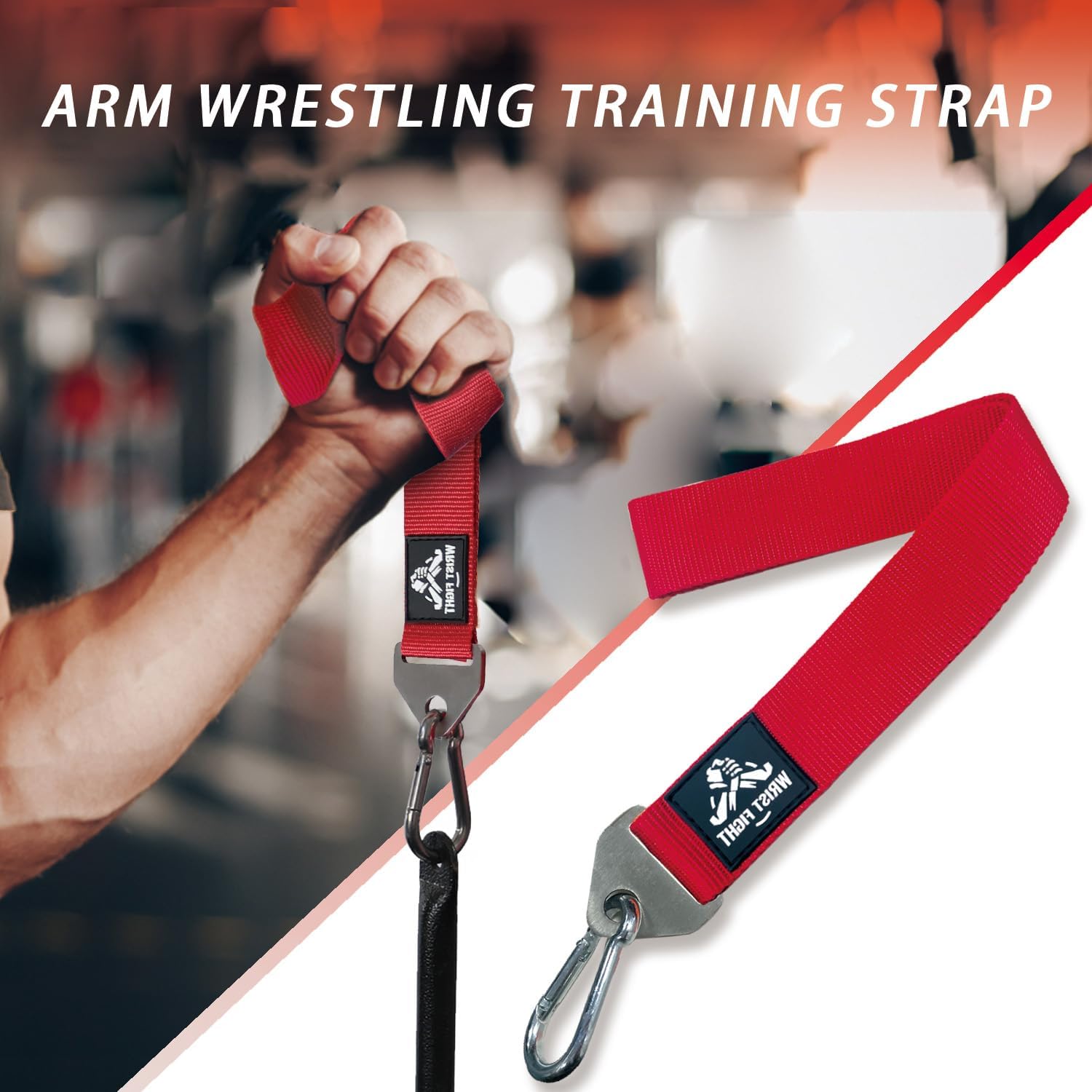 Heavy-Duty Arm Wrestling Training Strap for Pronation Strength with Stainless Steel Buckle and Metal Clips – Wrist and Grip Strengthener