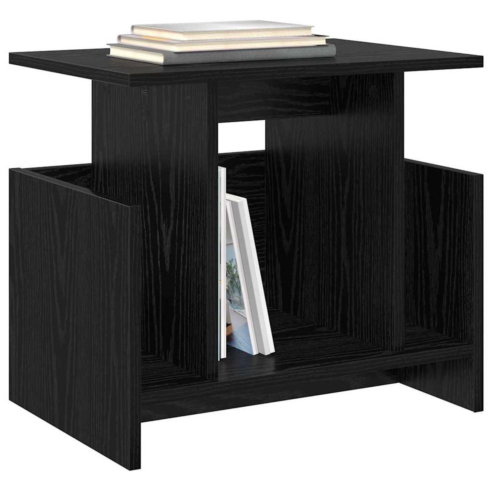 Gecheer TV-Ständer Schwarz Eichen-Optik 50 x 35 x 45 cm Holzwerkstoff, Fernsehschrank Fernsehtisch TV-Lowboard für Wohnzimmer Home-Cinema Gamerzimmer891002