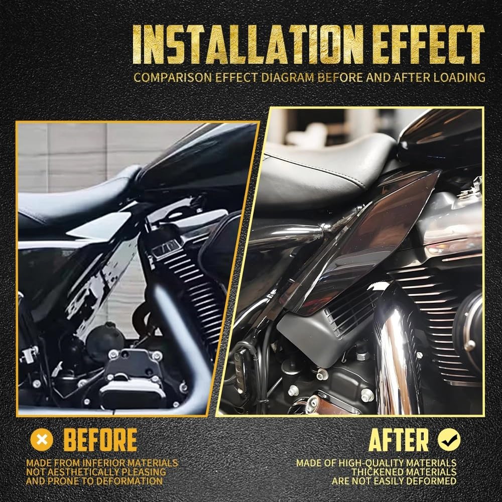 Wentylator chłodnicy Wentylator silnika Deflektor powietrza wentylatora motocyklowego, rama środkowa, pasuje do Harley Touring 2017-2024 Electra Road Glide Limited FLTRK