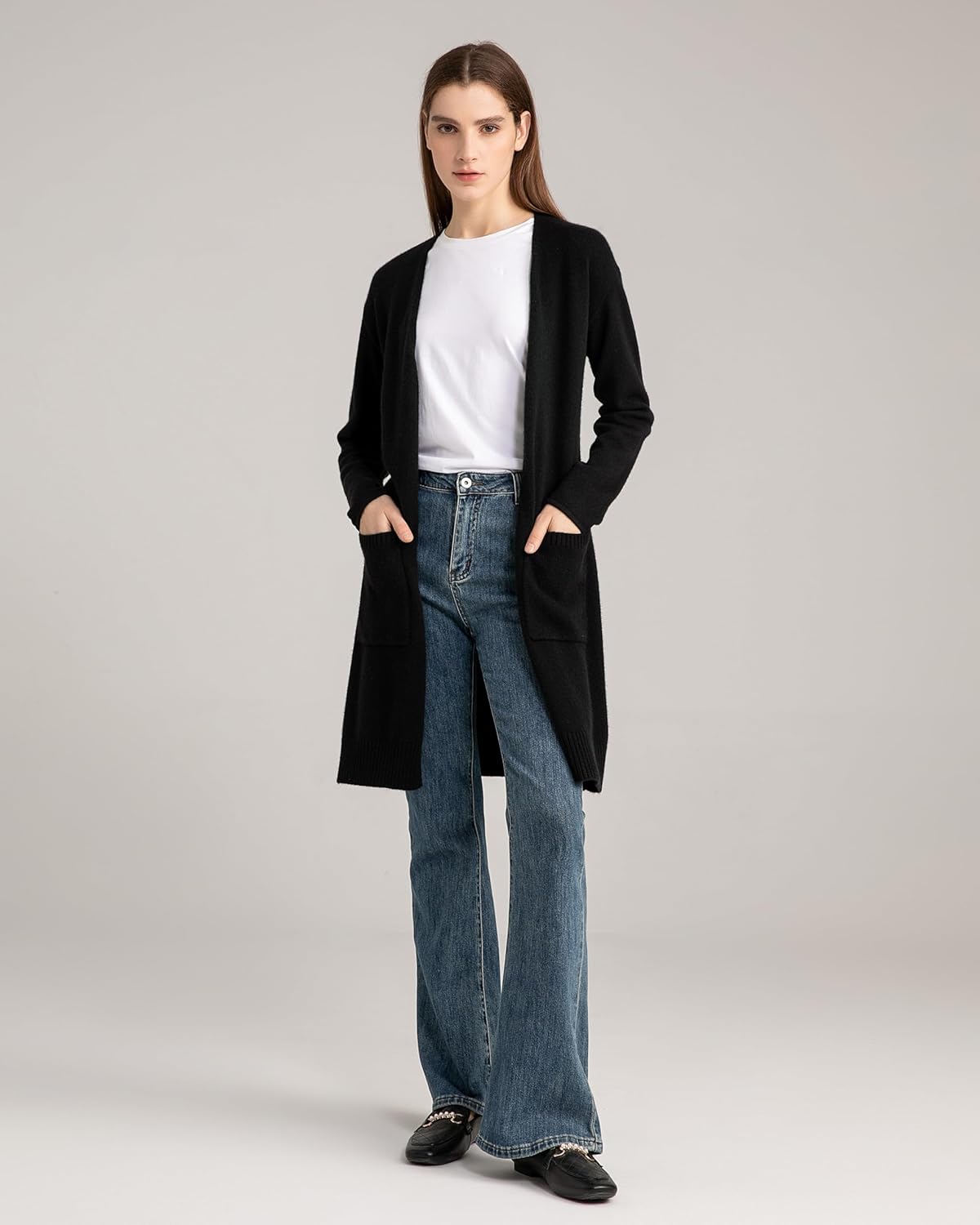 State Cashmere Long Sweater Cardigan Women 100% Pure Cashmere Cardigan with Pockets Cashmere Cardigans for Women - Image 3