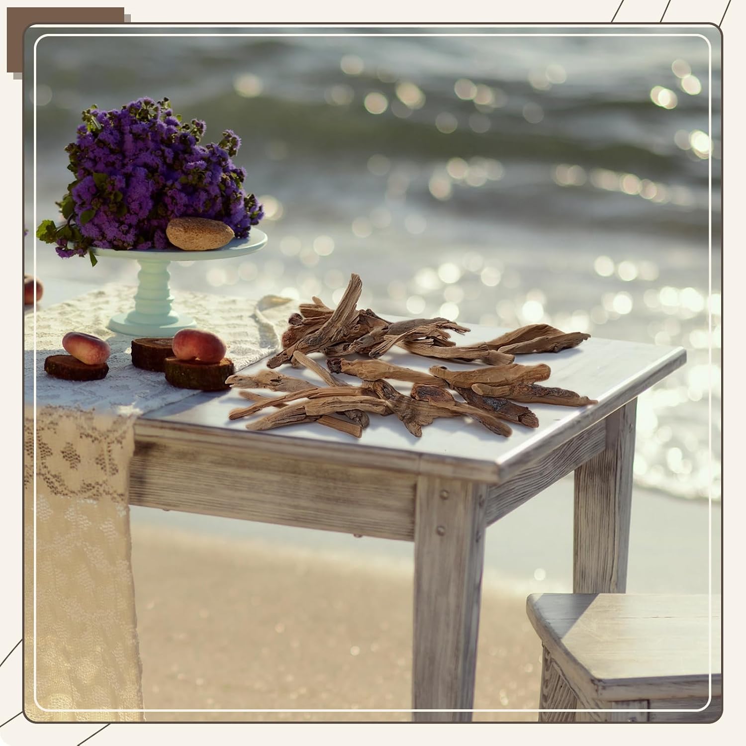 50 oz Driftwood for Crafts and Decor, Mixed Size Driftwood Pieces Large Drift Wood Decor for Home Wedding Table DIY Art Beach Decoration, 9.5 Inches to 13 Inches in Length
