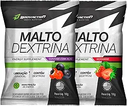 2x Maltodextrina Malto Dextrin 1kg - Bodyaction (Único, Guaraná com açaí/Morango)