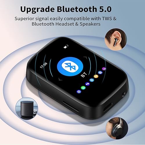 Miniatura 2 de Reproductor de MP3 de 32 GB con Bluetooth Deportes Clip-on Reproductor de música Soporte FM Radio Grabación de voz Libro electrónico Calendario