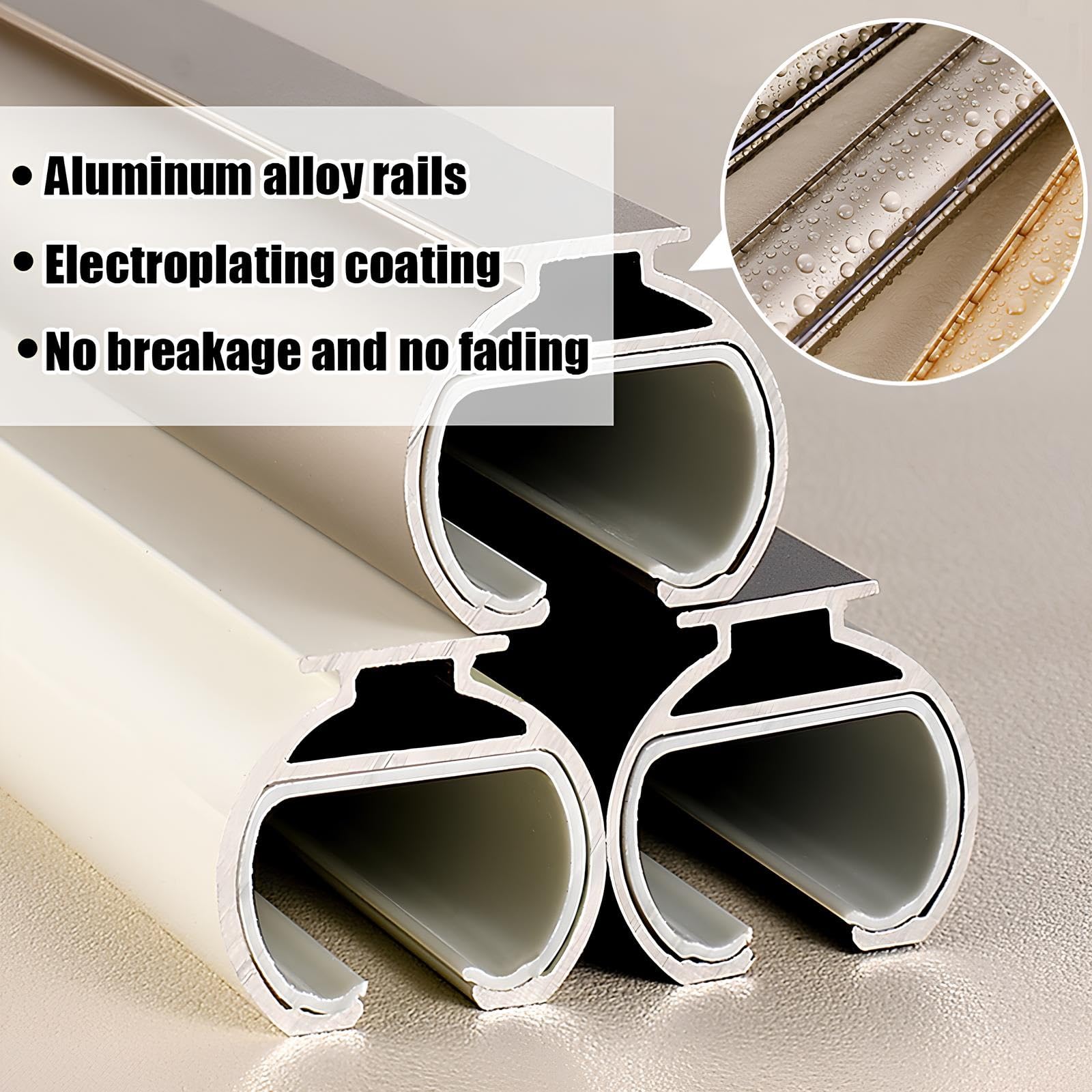 Wytrzymała aluminiowa szyna do zasłon ściennych - 3,6 m (3 x 1,2 m) do rolet rzymskich, idealna do sypialni, salonu, kuchni i łazienki - stylowe szare wykończenie