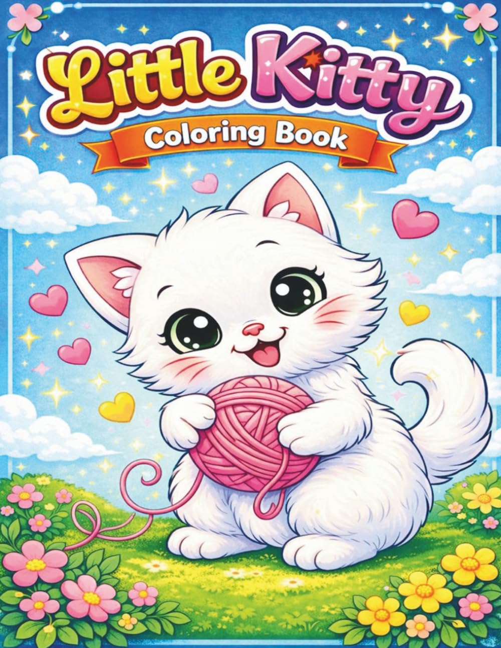 Little Kitty Coloring Book: Fun & Cute Coloring Pages for Kids Ages 4 - 8