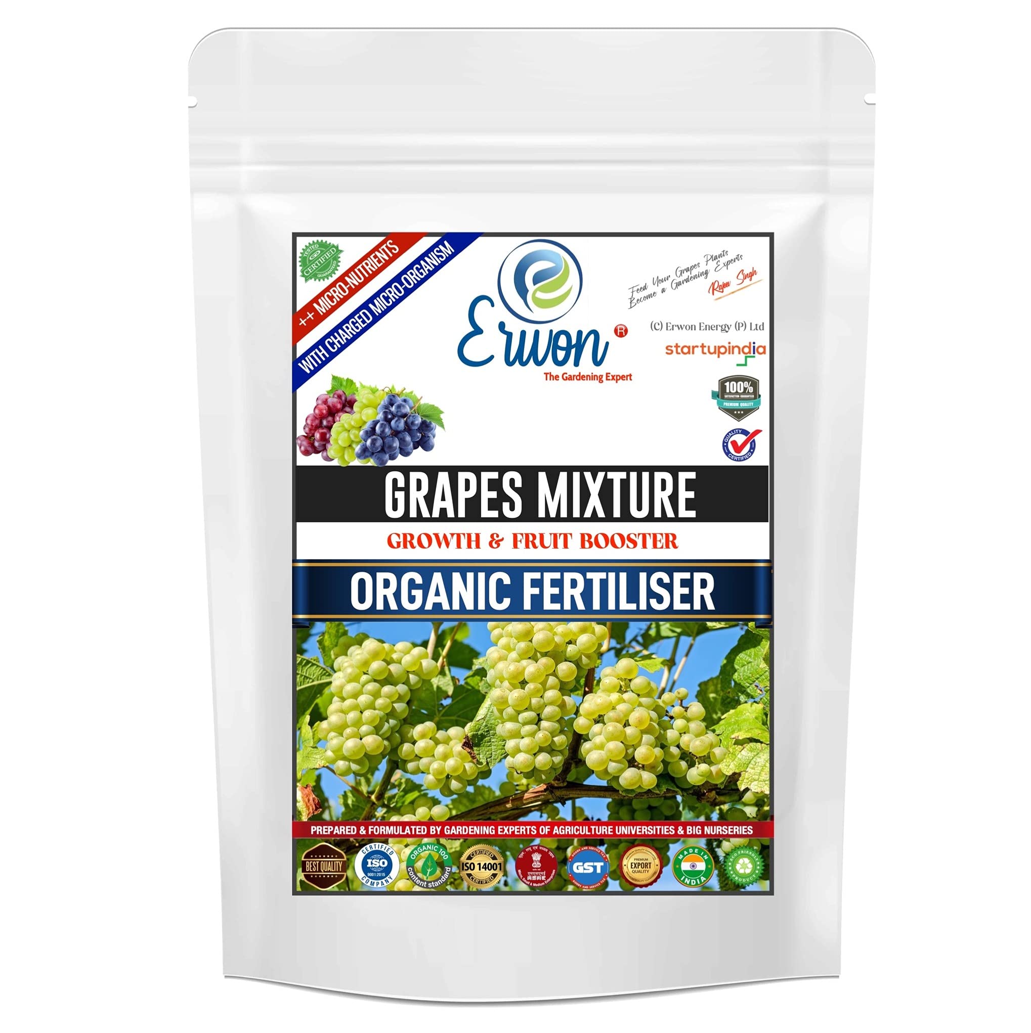 Erwon® Grapes Mixture Growth Booster, Premium Essential Powerful Organic Fertilizer for Overall Growth of Grapes Fruit, with Charged Micro-organism and ++ Micronutrients (400 gm) (B097BJ8YJK) Amazon Price History, Amazon Price Tracker