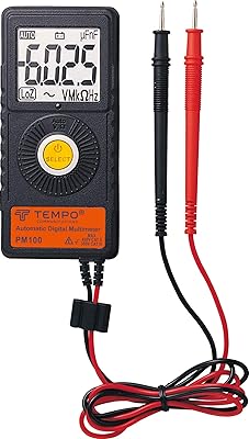 Tempo Communications Ultra Portable Pocket Multimeter - Auto Ranging, 6000 Count - Measure AC DC Voltage, AC DC Current, Resistance, Continuity, Capacitance