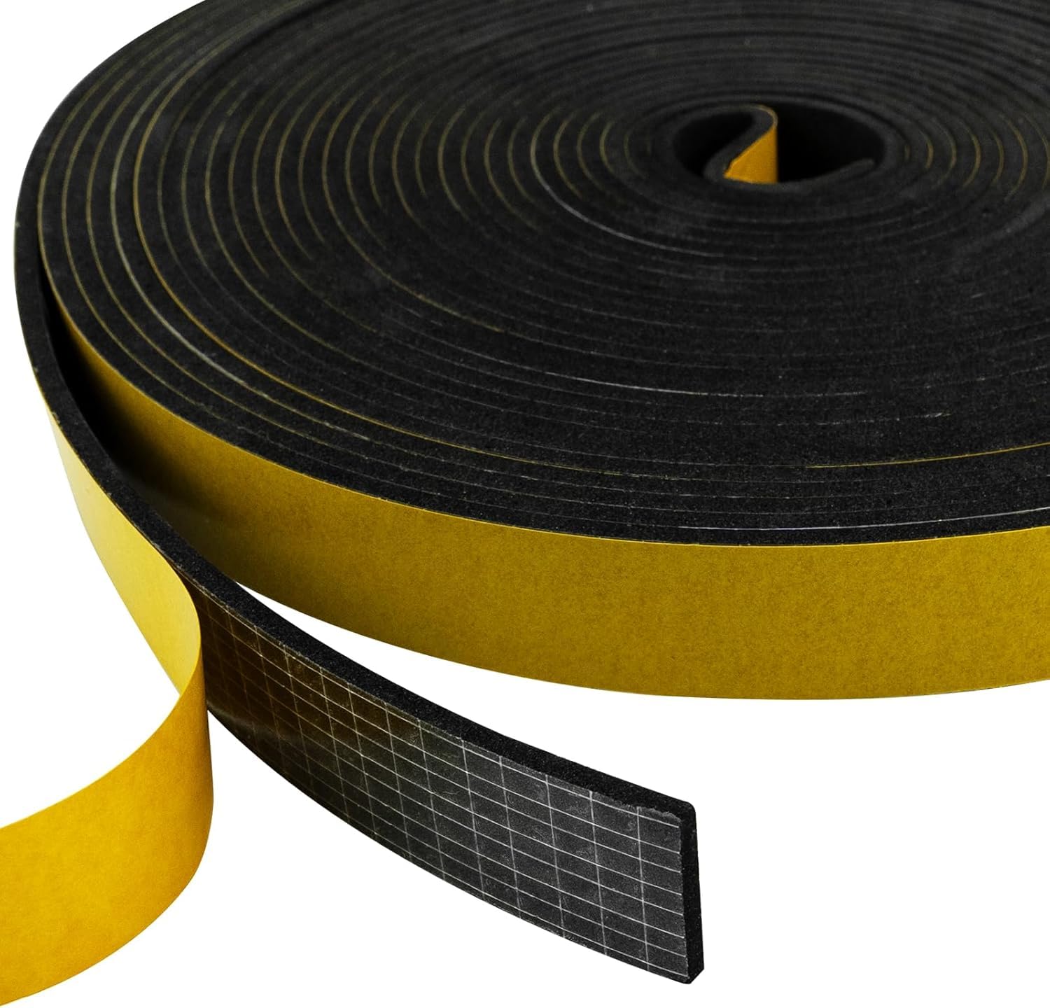 Nastro Isolante in Gomma Espansa, Nero, 25x15mm x 10m, Guarnizione Mousse Rettangolare Adesiva a Cellule Chiuse per Isolamento Termico e Acustico, Uso Idraulico e Industriale