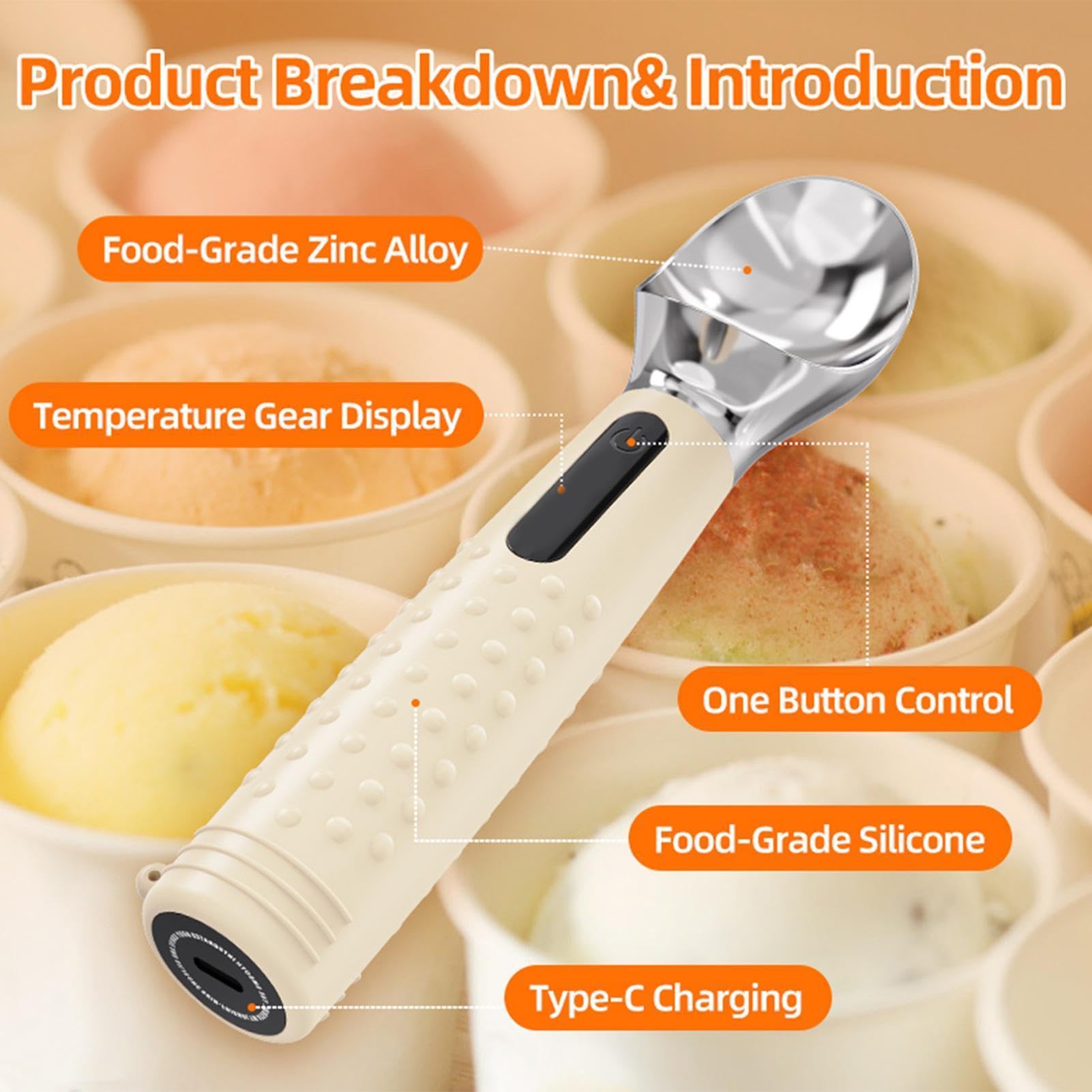 per Riscaldabile Accessorio da Cucina Ricaricabile | Cucchiaio Caldo per Per casa, dormitori, cucine, feste, buffet, cupcake, dolci, pasticceria, caramelle