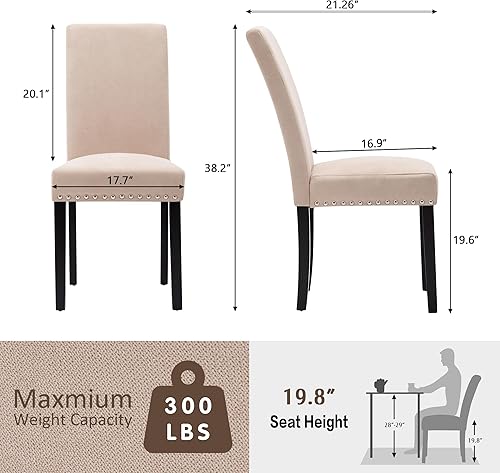 Miniatura 2 de GOTMINSI Sillas de comedor tapizadas para sala de estar, silla Parson acolchada de tela, silla Parson para cocina, sala de estar, silla auxiliar sin