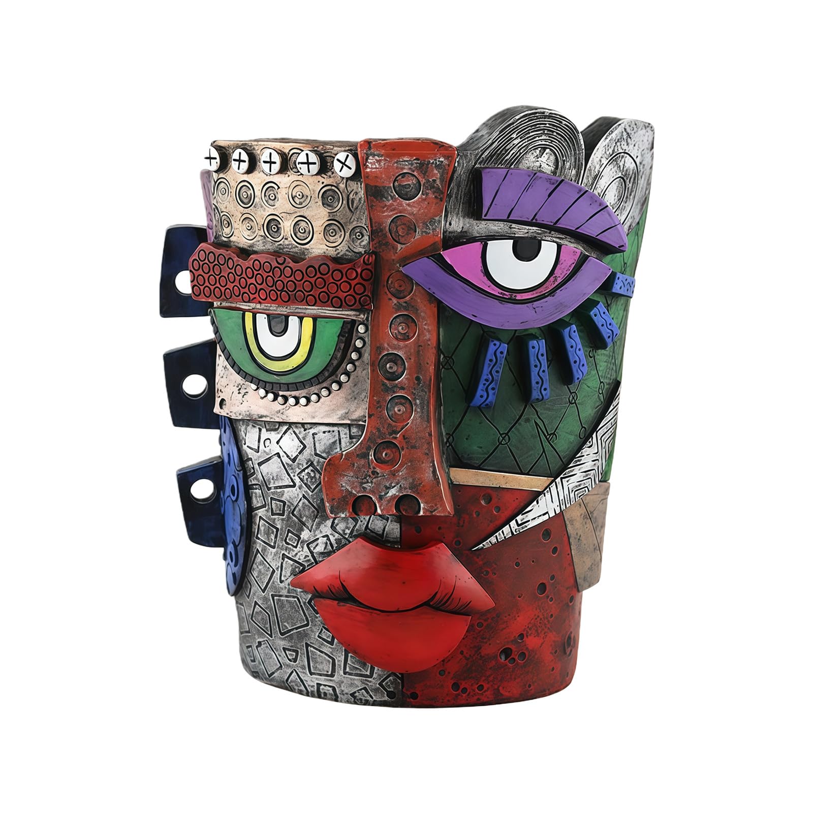 Xjdzineq Modern Sculpture Planter Abstract Face Art Crafted Skilled Resin for Living Room or Garden Decoration Indoor Plant Pot