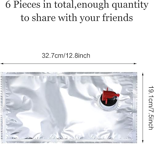 Miniatura 2 de 6 bolsas de recambio para bolsas de vino, reutilizables, recargables, con boquilla para enfriar vino, bolso, portadores, portadores (1,5 L)