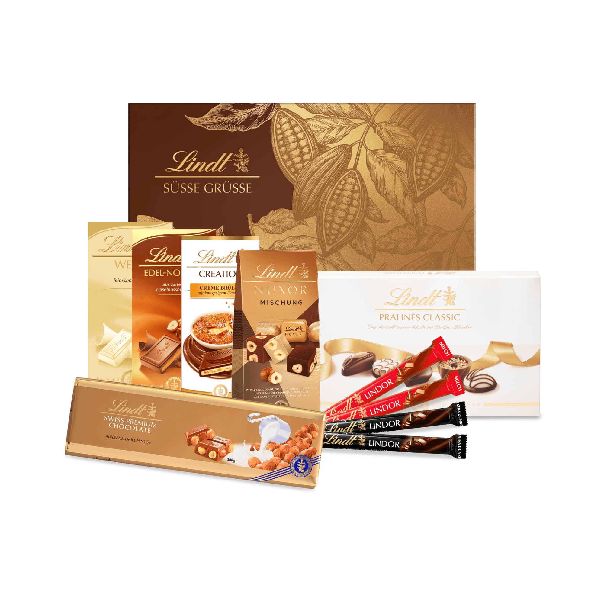Lindt Schokolade | Süße Grüße Geschenk-Set | 1028 g | Mischung aus verschiedenen Lindt Klassikern | Schokoladen-Geschenk