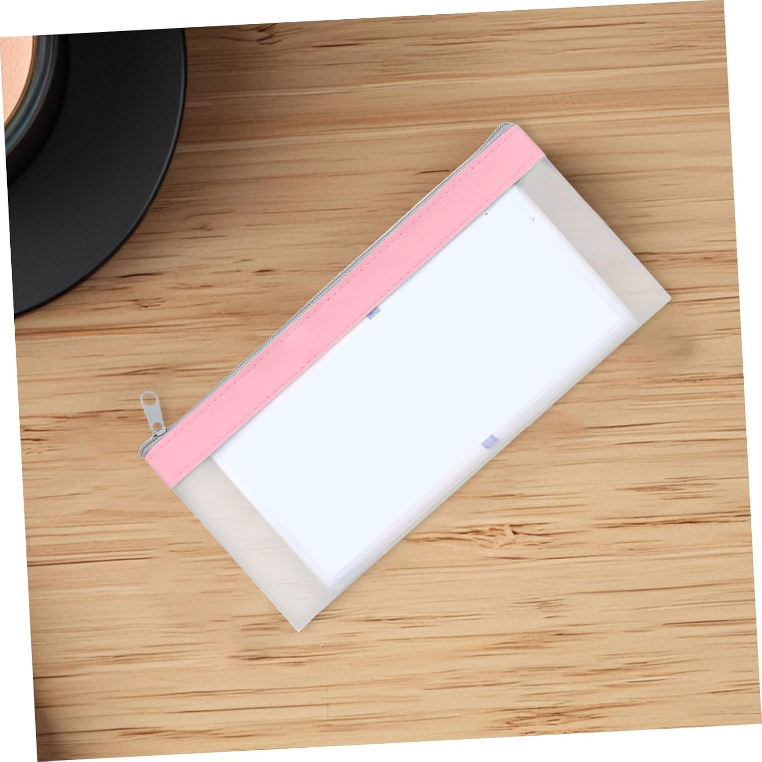 HOMSFOU 4pcs Reusable Frosted Money Bag Organizer Zipper Cash Envelope Wallet for Personal Business Use