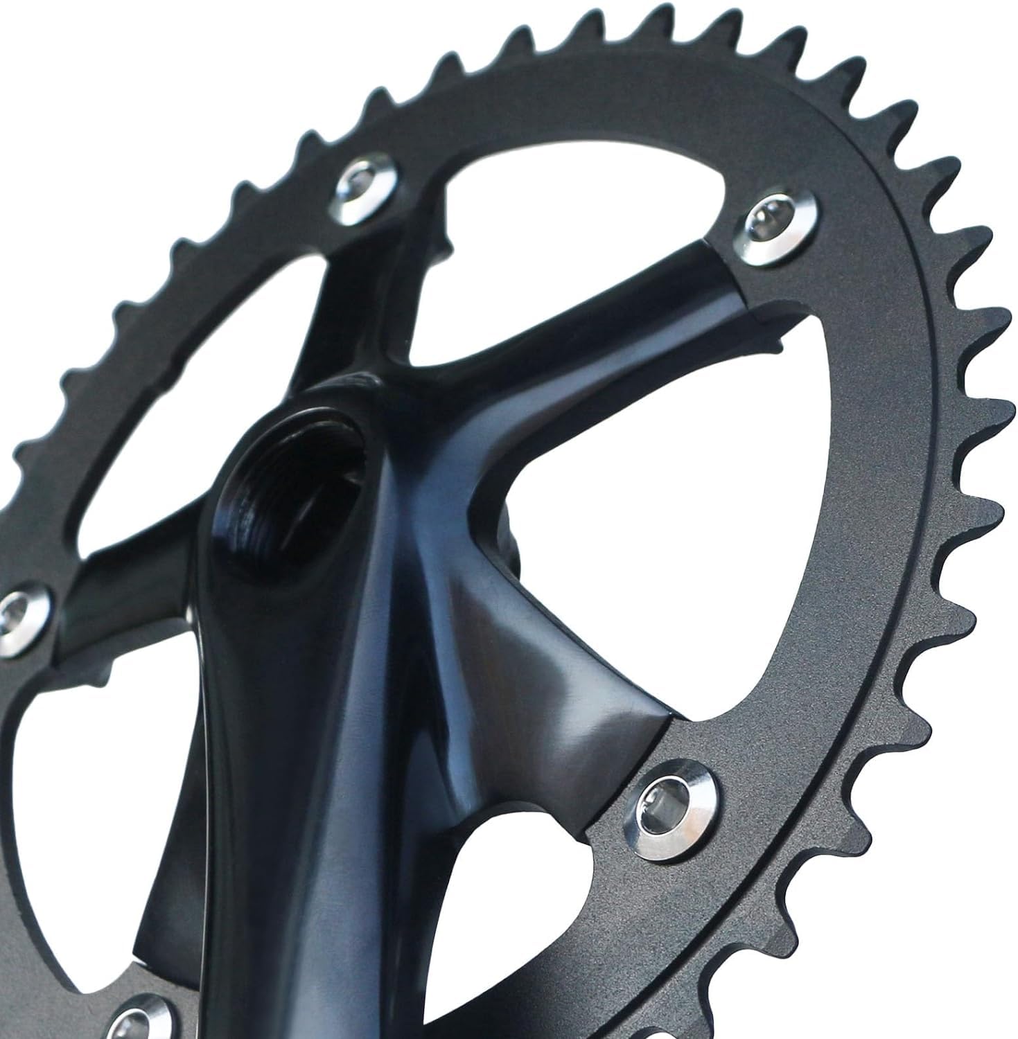 Guarnitura per bici da strada, 165 mm, foro quadrato, in lega di alluminio, con anello a catena 44T per bici pieghevoli e da strada