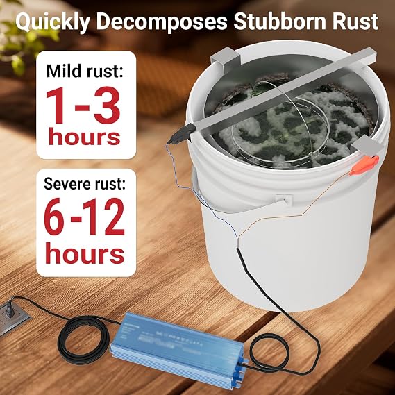 Electrolysis Rust Removal Kit for Metal, DIY Electrolysis Machine for Rust