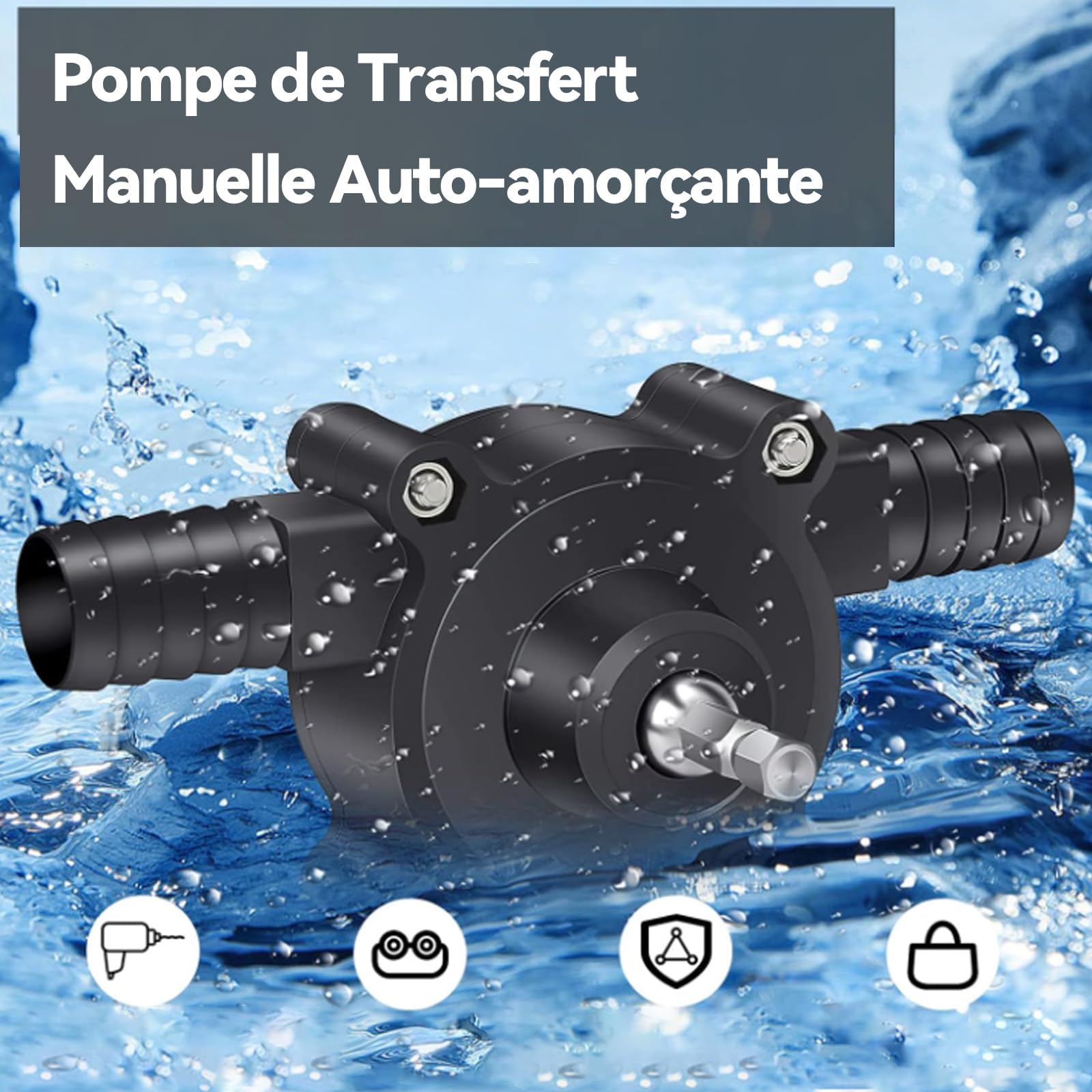 Mini Pompe a Eau-Petite Pompe Perceuse À Eau, Portable Pompe Visseuse À Eau Électrique Sur Perceuse, pour Maison Jardin Mini Piscine Fontain.