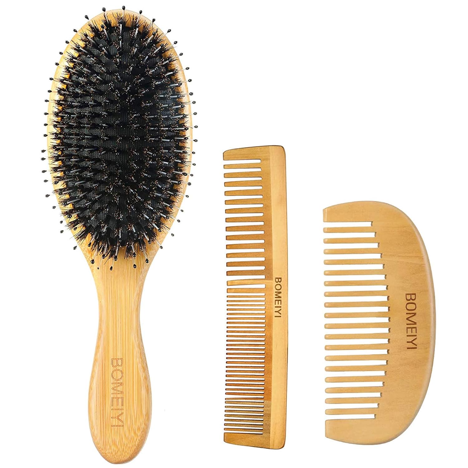 BOMEIYI Hair Brush, Boar Bristle Hairbrush for Thick Curly