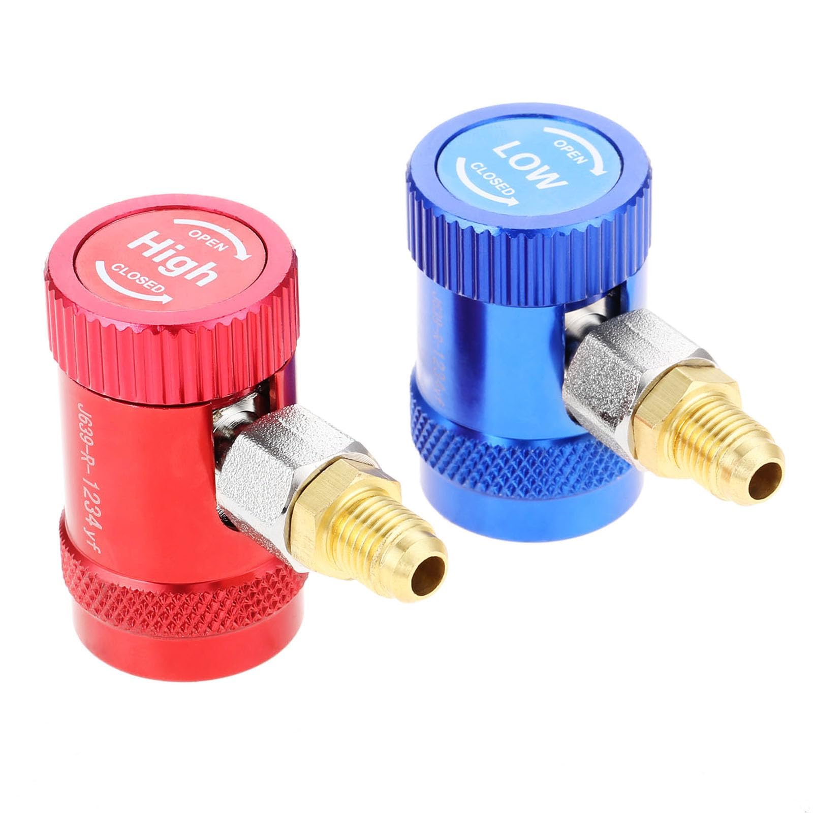 R1234yf Adattatore accoppiatore rapido lato alto/basso 1/4" maschio per refrigeranti A/C Manifold Gauge Set