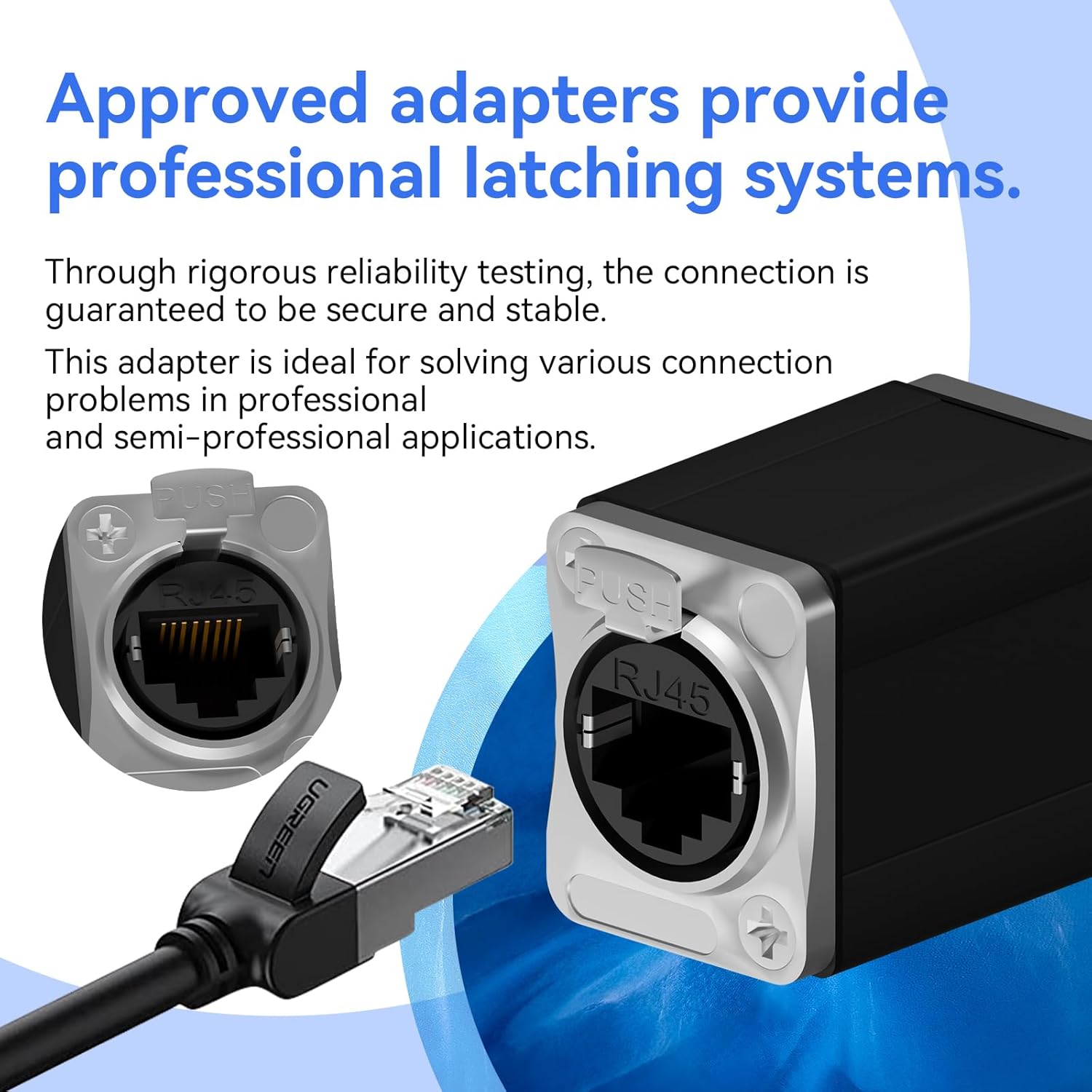 Black Tactical Ethernet Coupler—Connector for CAT5/CAT6 RJ45 Ethernet Cables