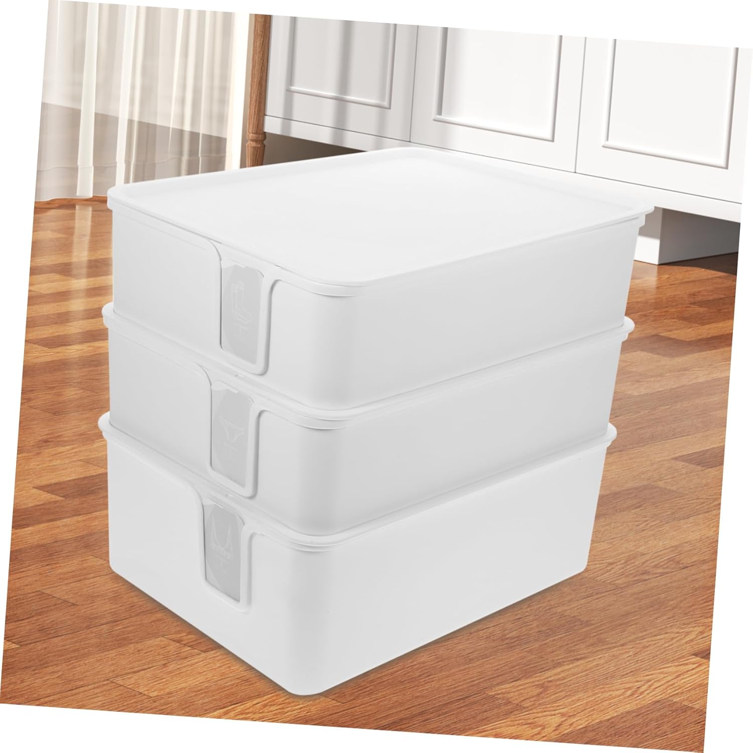 Luxshiny 3Pcs Sock and Underwear Organizer Stackable Storage Box with Dividers for Closet and Dresser for Socks Bras and Accessories Compartment Organizer