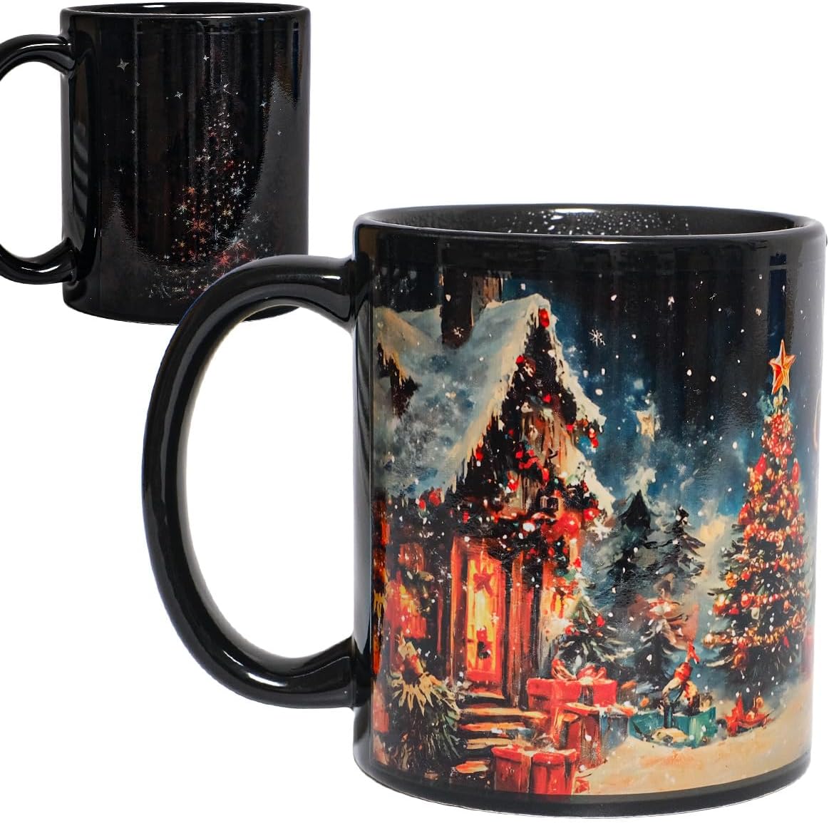 Kmiles Heat Changing Christmas Tree Snowman Mug Colour Changing Magical Coffee/Tea Cup 12 Oz, Blue/Red/White, Wonderful Christmas Gifts.