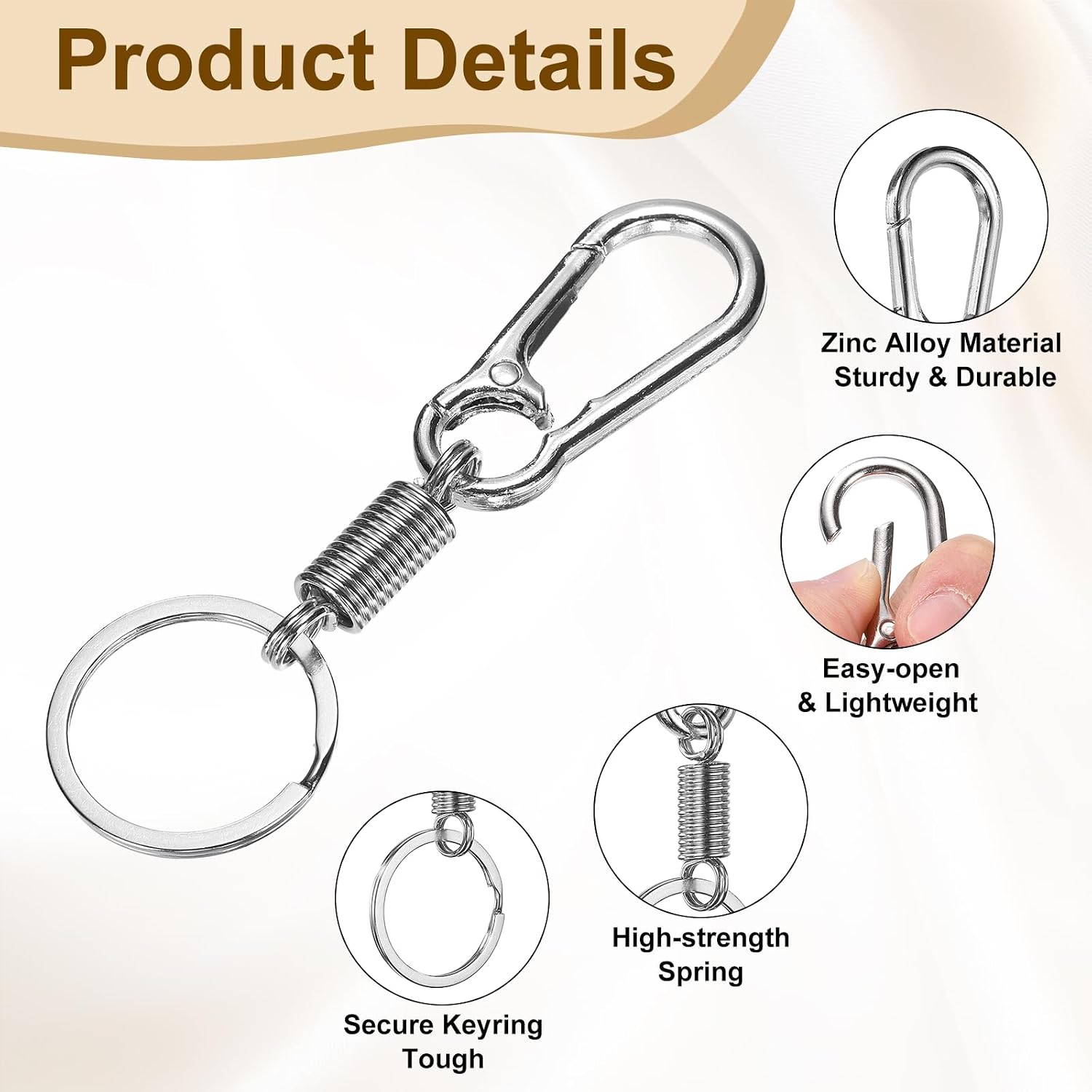 HARFINGTON Key Chains Holder Clip Metal Clasp Hook Keychain Ring Clip Zinc Alloy Key Storage for Women Home Car Men image 4