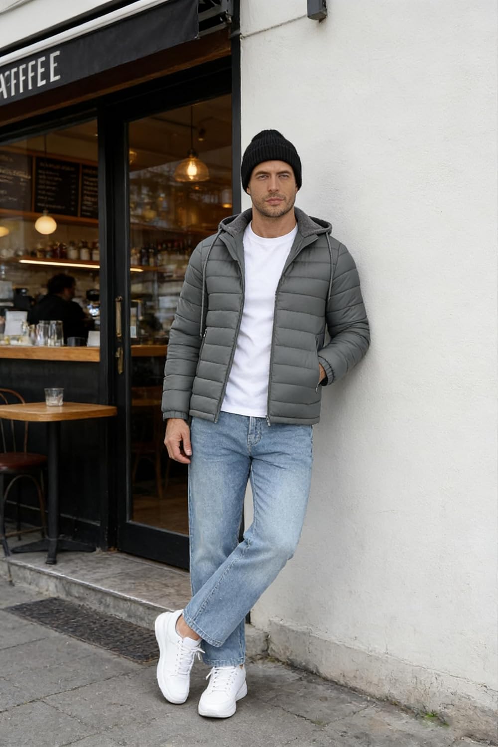 SWISSWELL Mens Lightweight Puffer Jacket with Hood Quilted Insulated Water-Resistant Coat Warm Winter Zip Up Hooded Jacket - Image 3